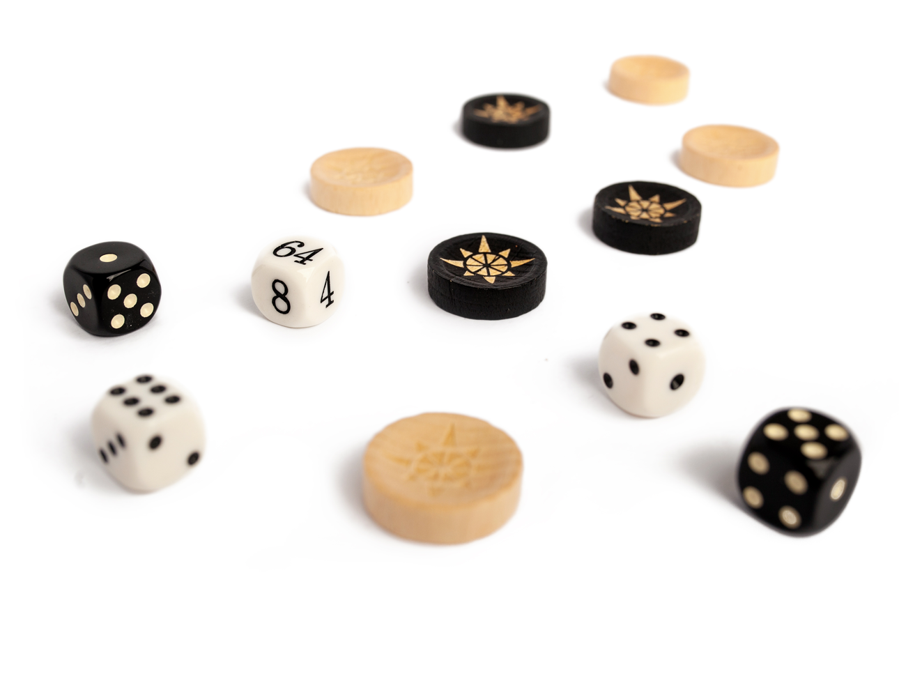Backgammon Spielsteine SET aus HOLZ - Backgammon SET 25 mm