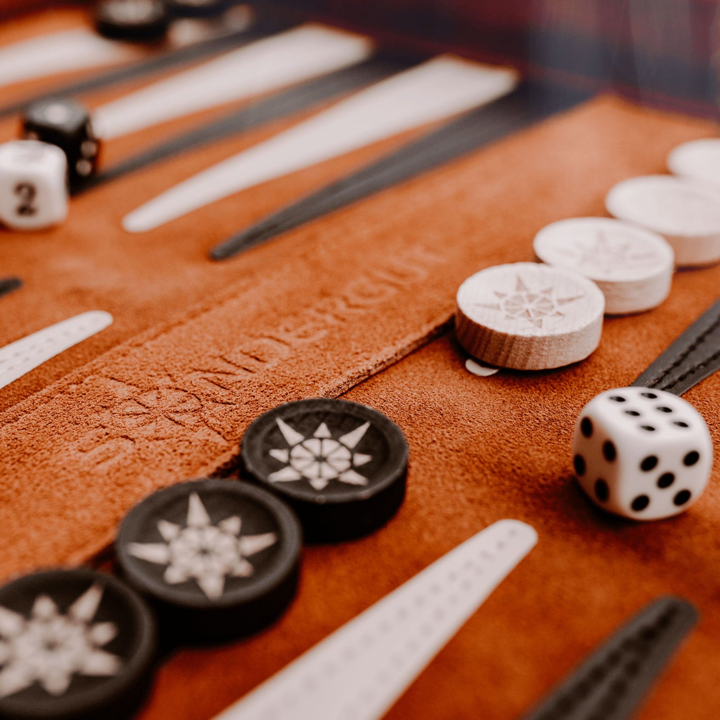 Backgammon Spielsteine aus HOLZ - Backgammon Ersatzsteine DELUXE  24 mm