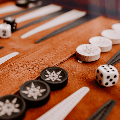 SONDERGUT - Backgammon DELUXE Spielsteine Set aus HOLZ - Ersatzsteine