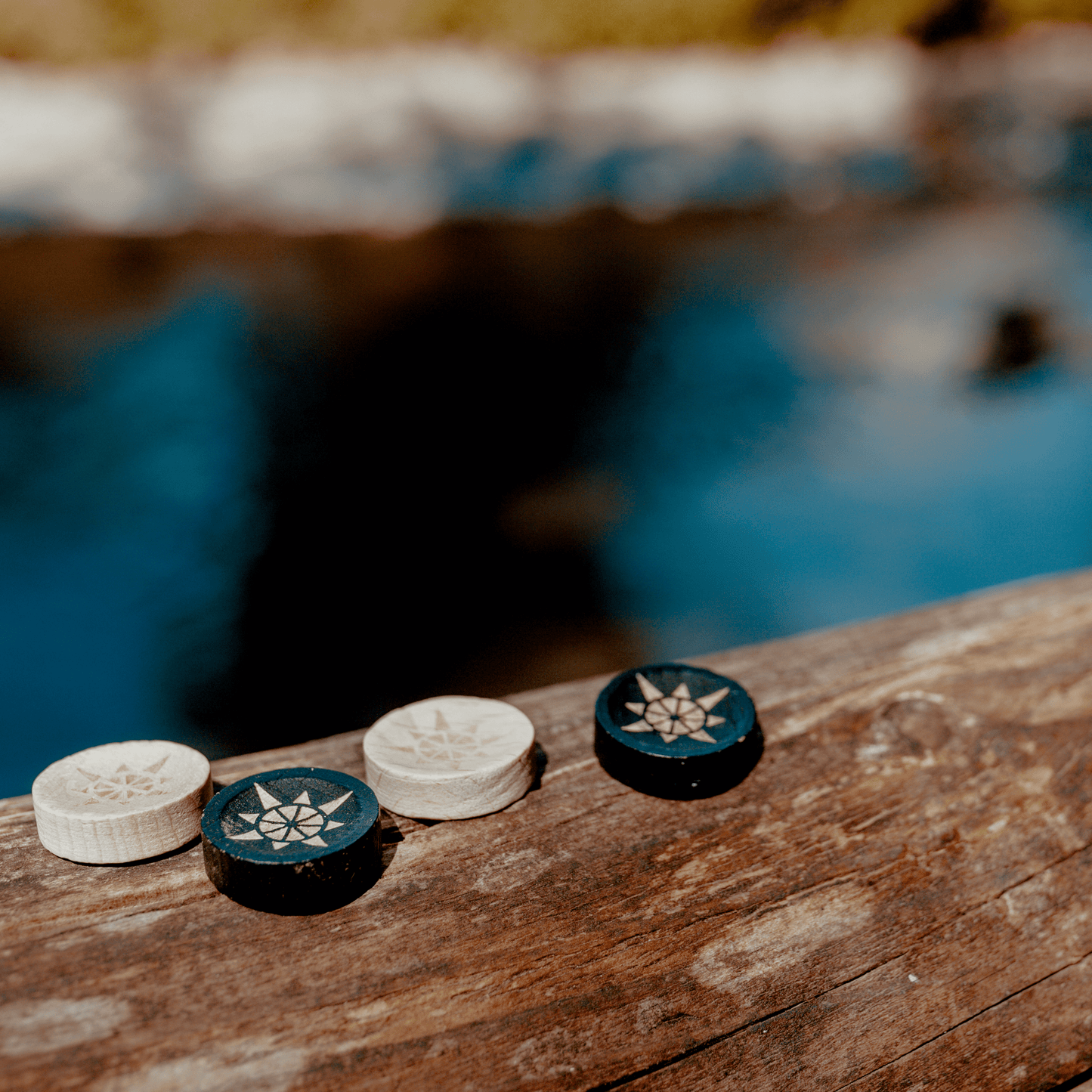 SONDERGUT - Backgammon Spielsteine Set aus HOLZ - Ersatzsteine 20 mm