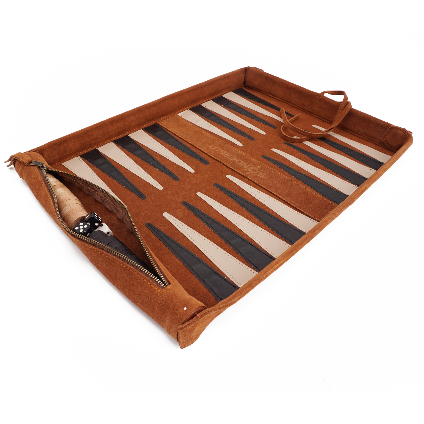 SONDERGUT - Reise Backgammon Deluxe - Farbe: COGNAC