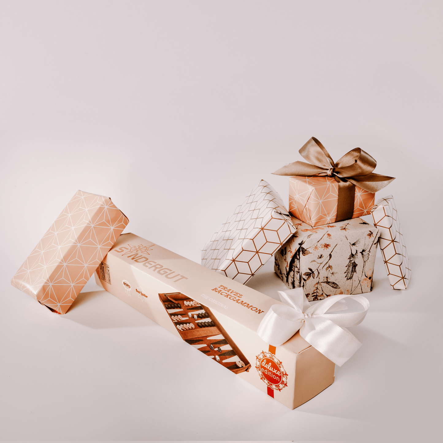 SONDERGUT - Reise Backgammon Deluxe - Farbe: COGNAC