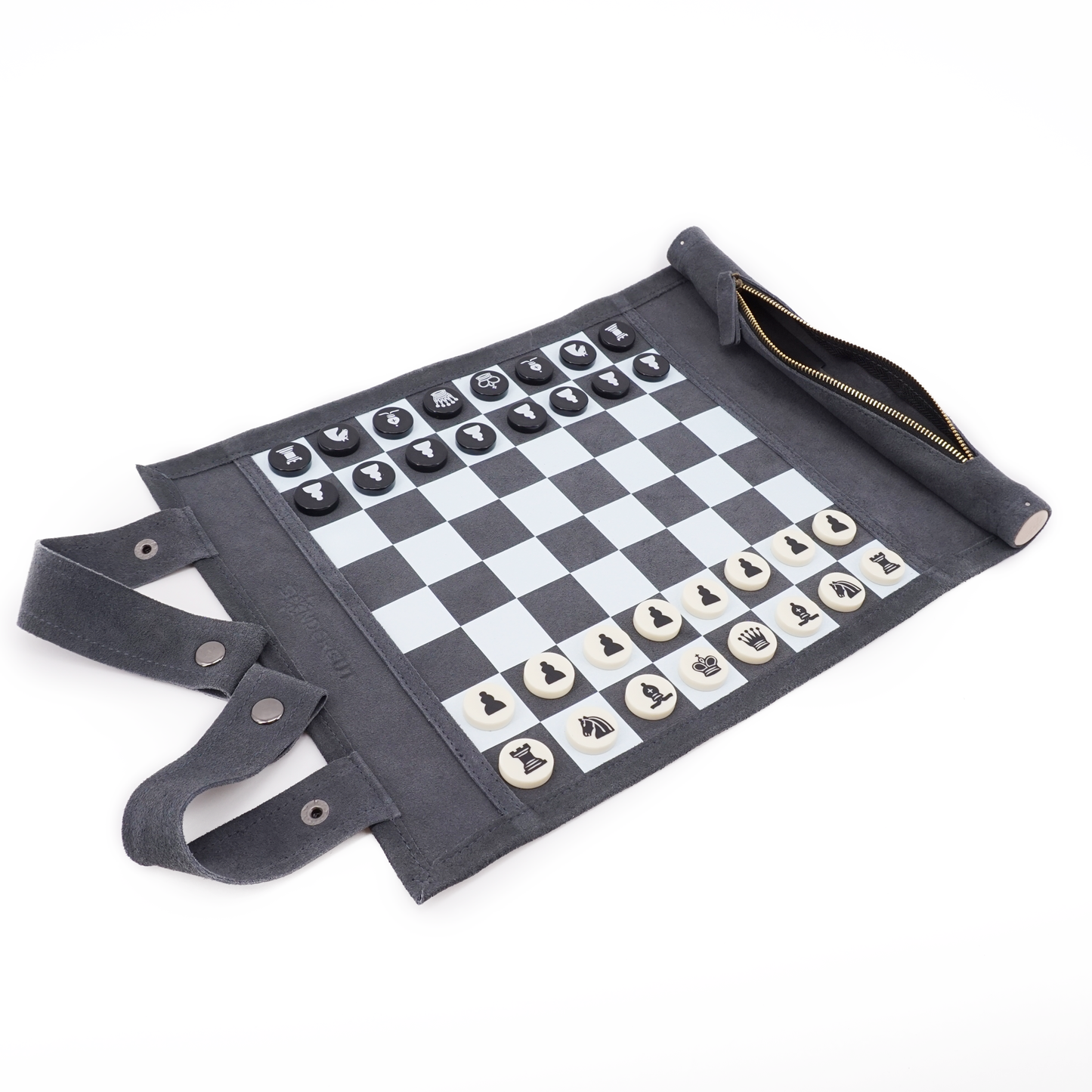 SONDERGUT - Reise Schach & Dame - Farbe: GRAU