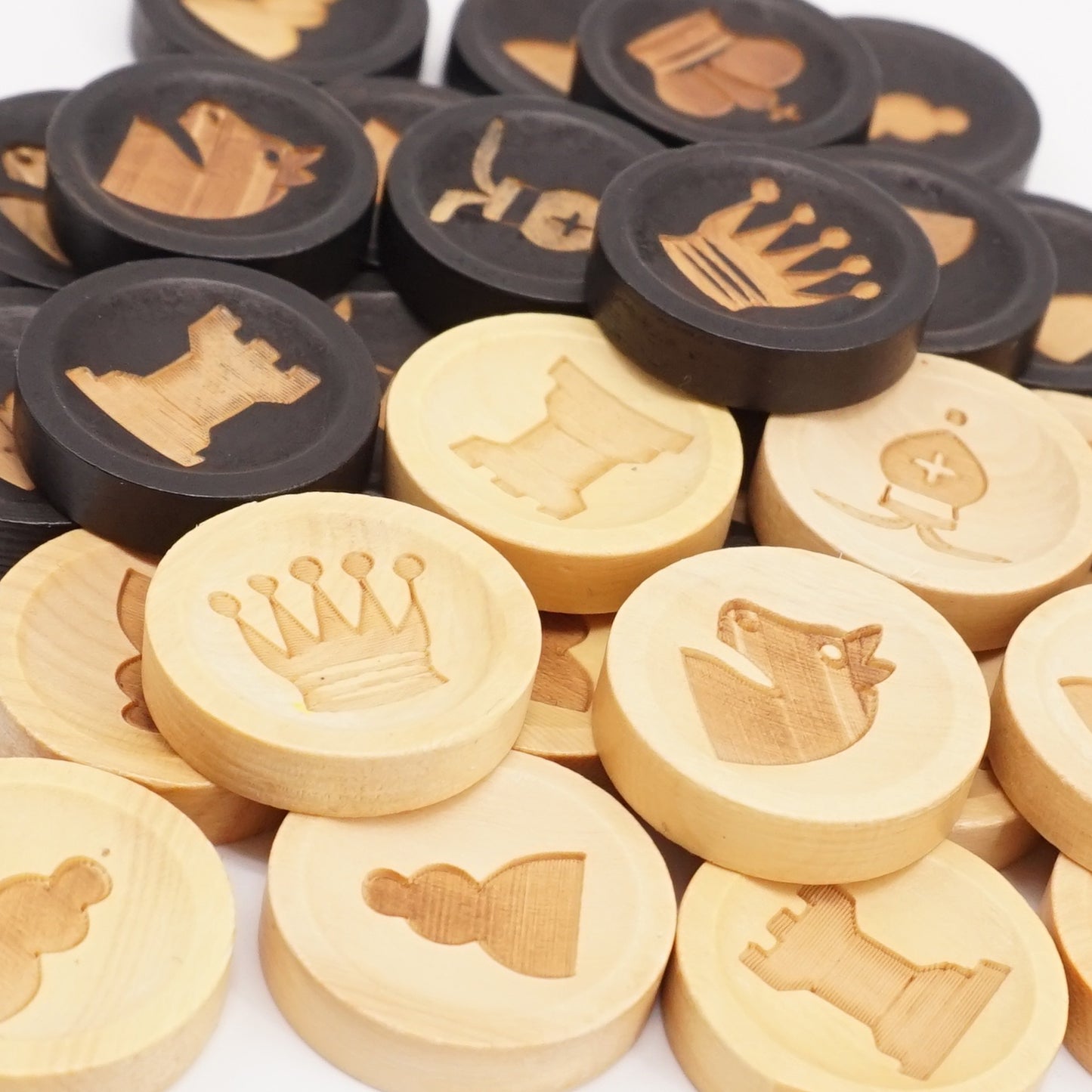 SONDERGUT - Schach & Dame Spielsteine Set aus HOLZ - Ersatzsteine