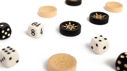 Backgammon Spielsteine SET aus HOLZ - Backgammon SET 25 mm