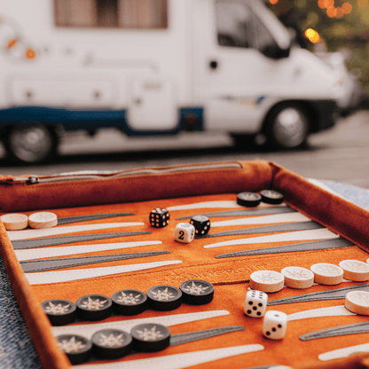 SONDERGUT - Reise Backgammon Deluxe - Farbe: COGNAC